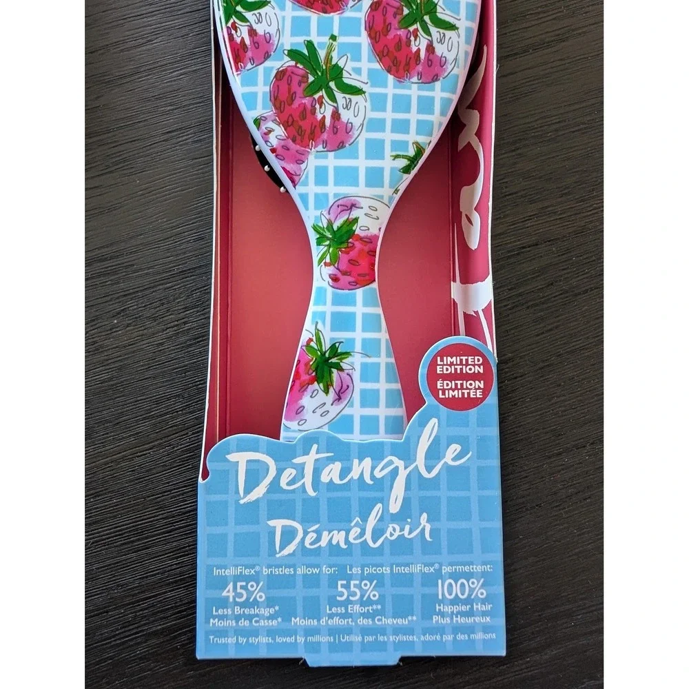 Strawberry Wet Brush Original Detangler Limited Edition Grid Hair Brush Cottage - Picture 4 of 7